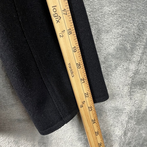 J. CREW Peacoat Women's Small Black Wool Blend Double Breasted Old Money Luxury - Picture 7 of 7
